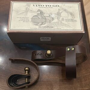 Restoration Hardware Vino To Go Bicycle Wine Bottle Holder Carrier Leather